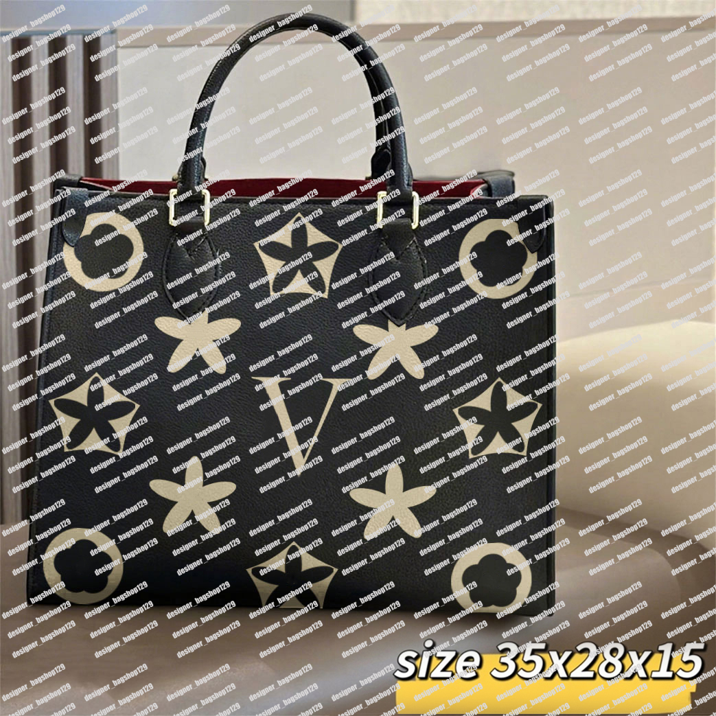 10A Designer Genuine Leather Large Capacity Women Letter Clutch Purses Classic Onthego Handbag Embossing Flower Tote Pink Bag Shopping Bags Shoulder Crossbody