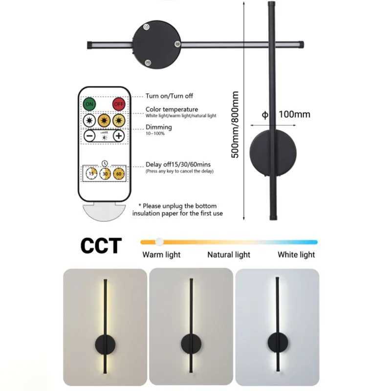 Magnetic Rechargeable Wall Lamp Black Gold For Living Room Bedroom Hallway Study Stairwell Cloakroom LED Lighting Wiring Free C251124