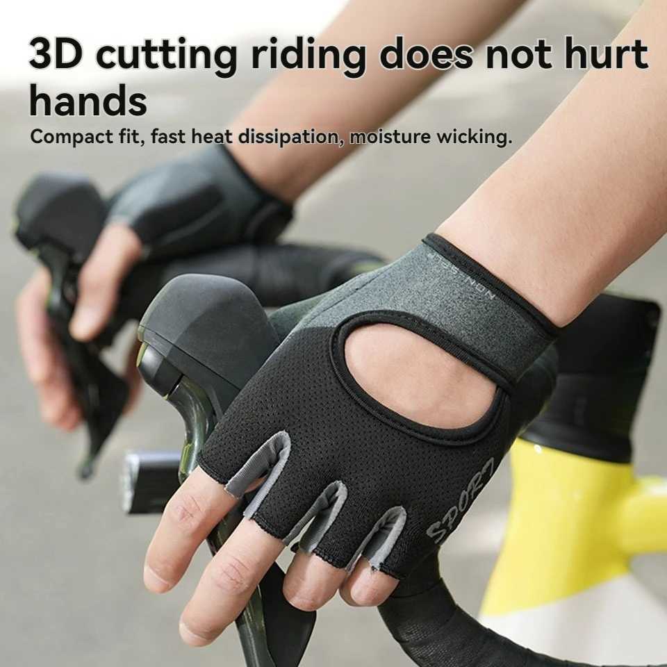 Cycling Sport Gloves Breathable Antislip Half Finger MTB Bike Gloves SweatAbsorbing Elastic Fitness Sports Training Gym Gloves J250922