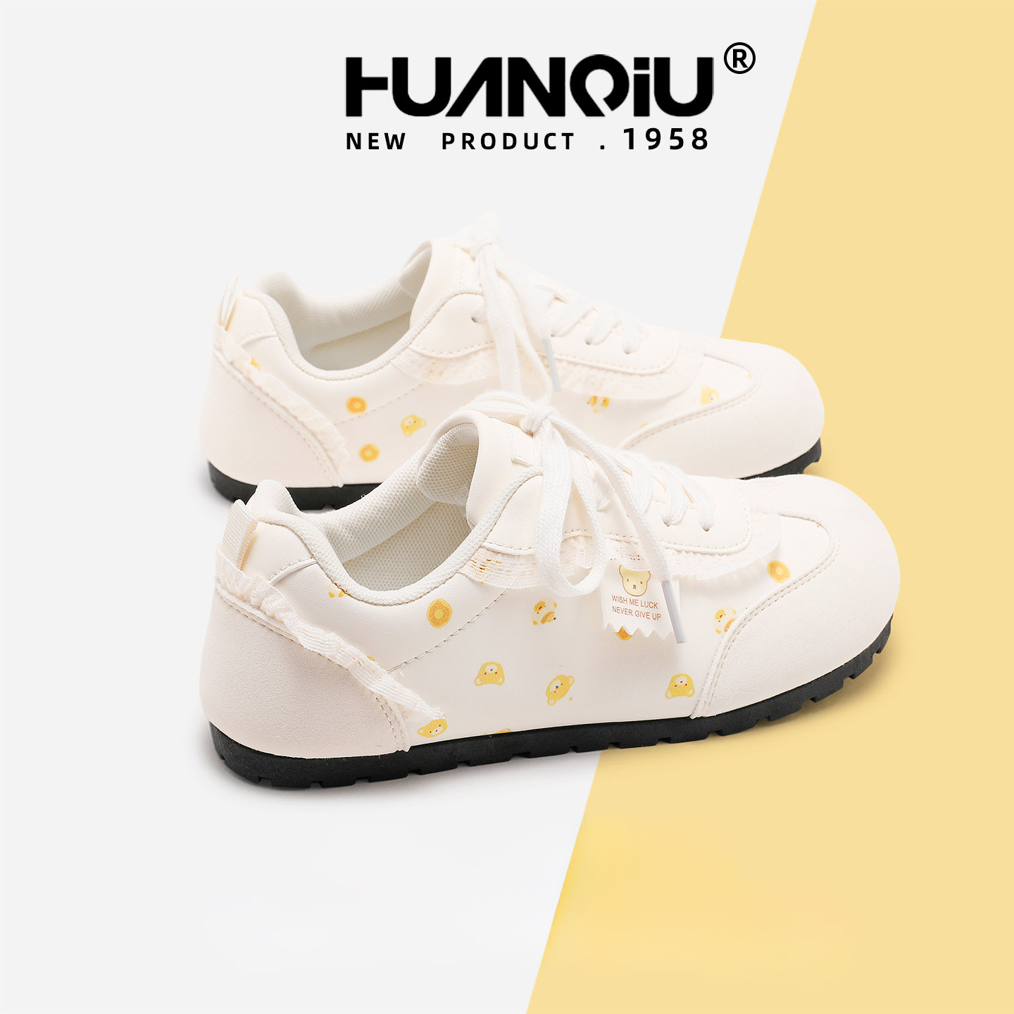 HUAN QIU Free shipping Designer Casual Shoes Board shoes women breathable versatile white shoes retro casual soft sole
