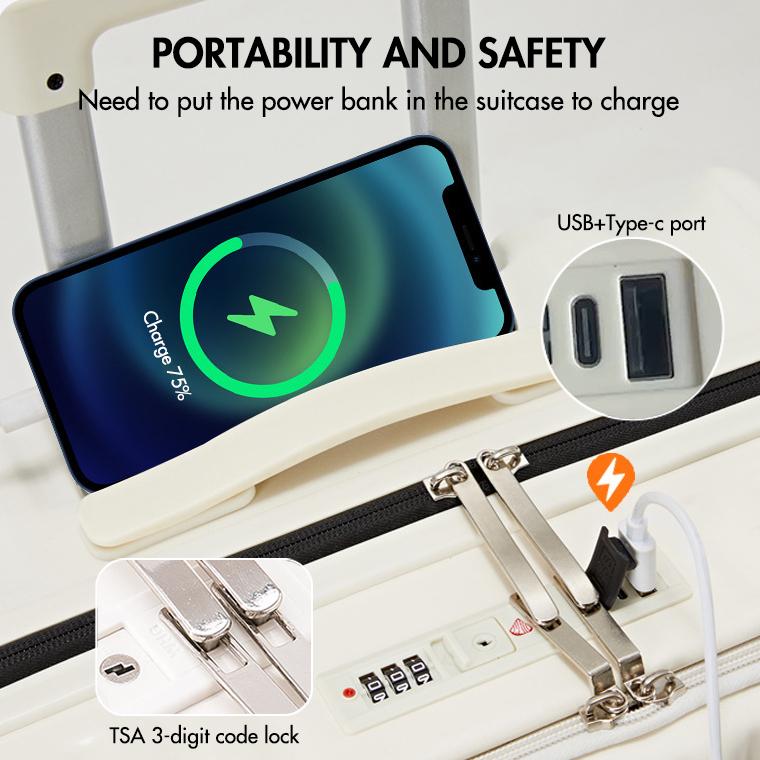 New Arrival Stylish Thickened Travel Suitcase with Front Opening - Lightweight and Waterproof Net Red Trolley Case