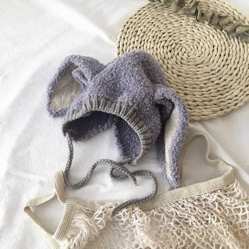 03Years Baby Hat Autumn Winter Ear Rabbit Knitted Kids Hat Cute Wool Hat Baby Accessories Newborn Girl Boy Beanie Cap Z251029