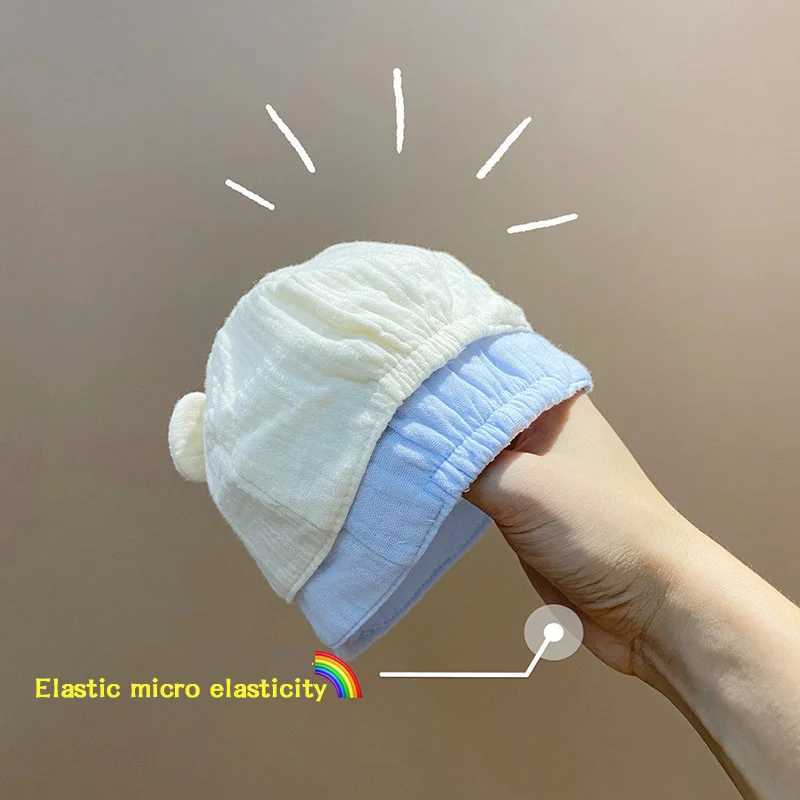 Cute Bear Baby Peaked Cap Soft Cotton Infant Baseball Hat Cartoon Toddler Duck Tongue Caps 09Month Kids Outdoor Sunshade Visors Z251029
