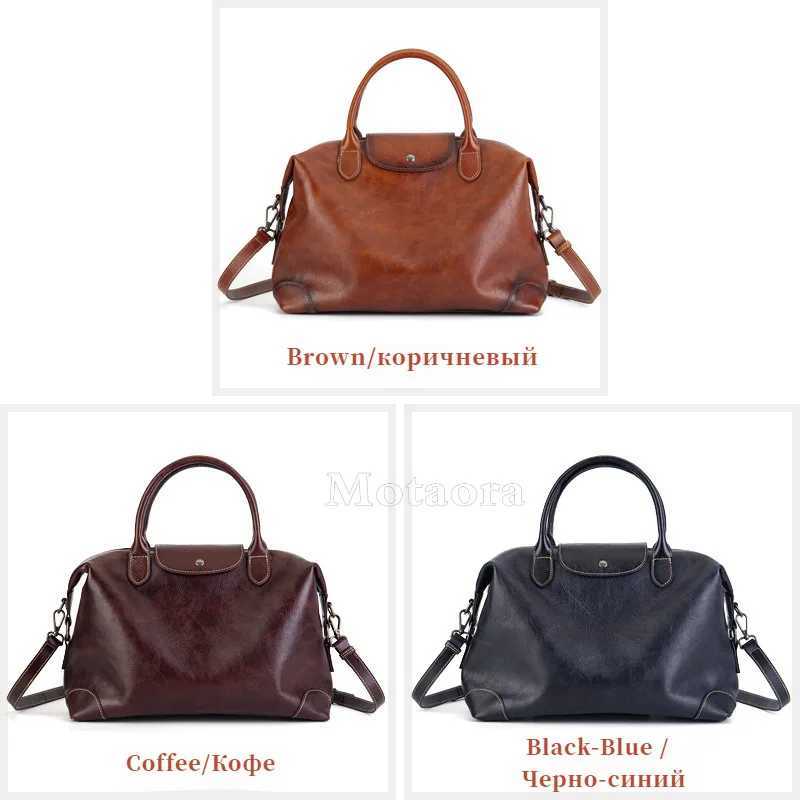 MOTAORA 2025 Premium Vintage Tote Bag for Women Large Capacity Cow Leather Crossbody Work Commuter Bag with Adjustable Strap J251025
