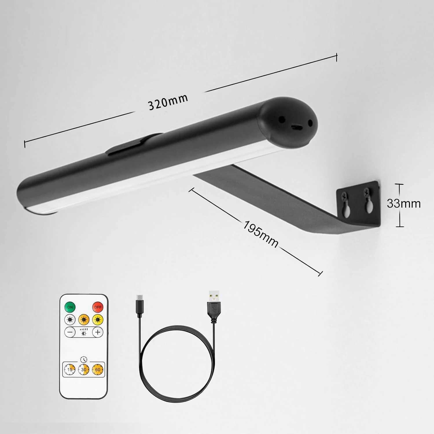 Wireless Remote Control Wall Lamp Rechargeable Battery Operated Living Room Wall Sconces Painting Picture Gallery Mural Light C251124