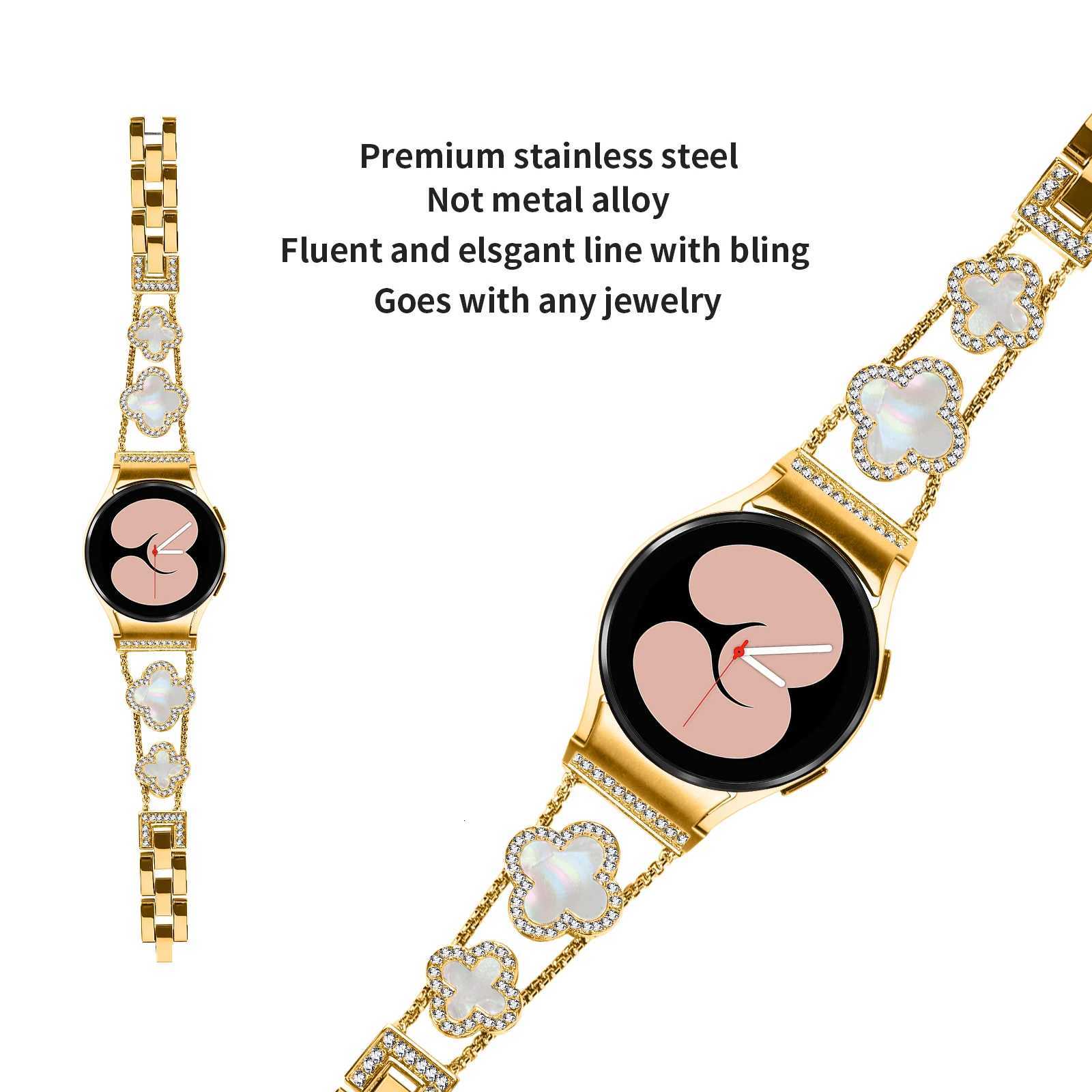 Luxury NO Gaps Quick Fit Diamond Strap for Galaxy Watch 8 Classic 47mm 4m 4567 44mm 40mm Metal Band for Galaxy 5pro 45mm Y250924awtyu