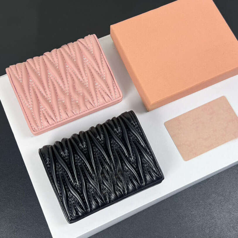 Ladies Wallet Wrinkles MM Designer Credit Cardholder Top Quality Leather Fashion Coin Purse Cash Pocket Original Packaging Gift Box