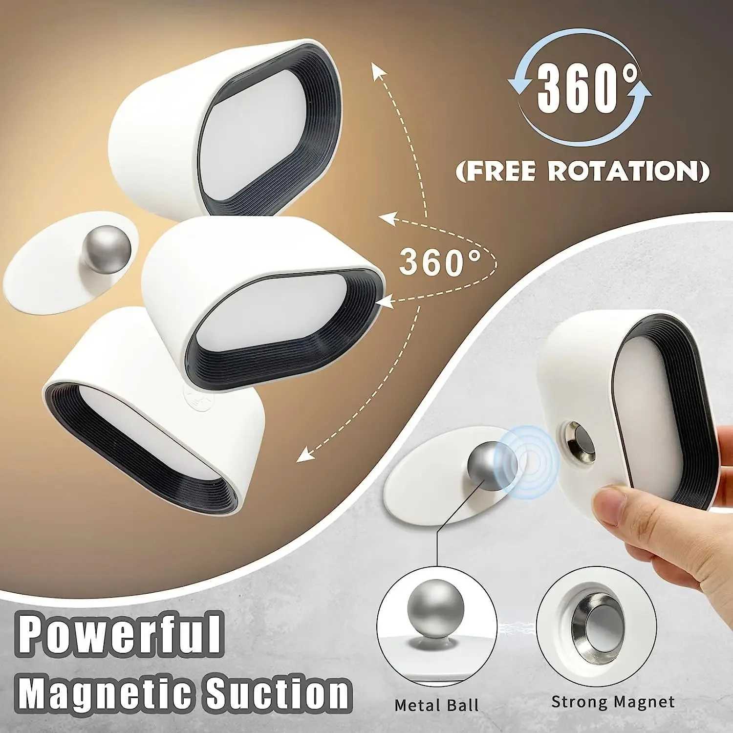 Remote Control Wall Light Touch Night Light 360 Degree Rotation Bedroom Bedside Light RGB Color Change Dimmable C251124