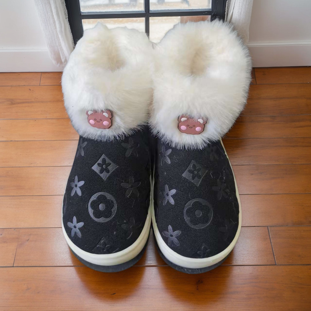 Designer shoes free shipping New children's slippers with anti slip soft bottom for home wear and plush insulation thick bottom cotton slippers