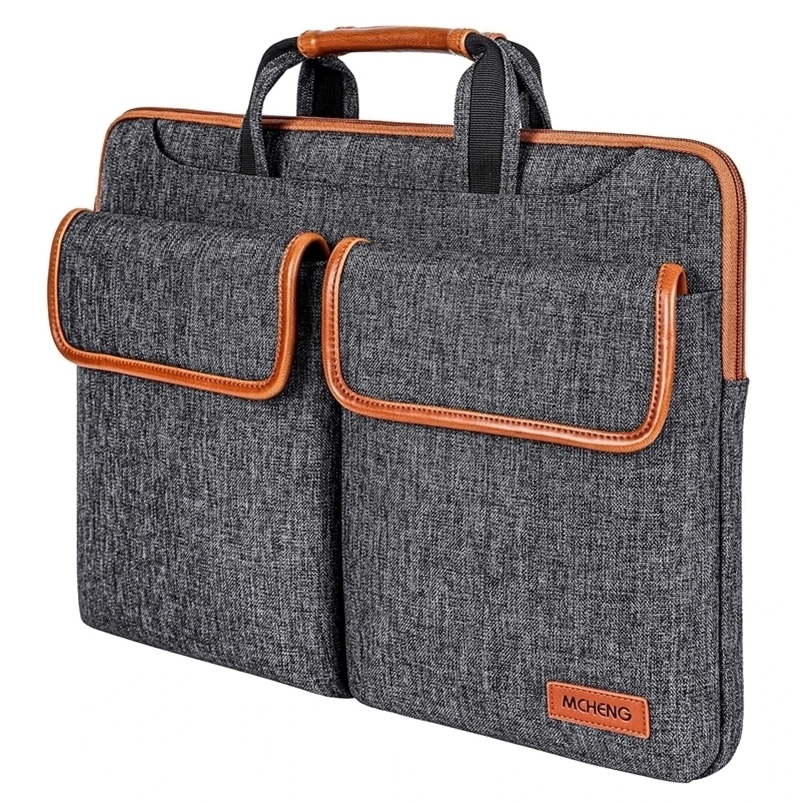 MCHENG 10131415617.3 Inch Multi Pocket Large Capacity Laptop Briefcase Shoulder Messenger Bag 240528
