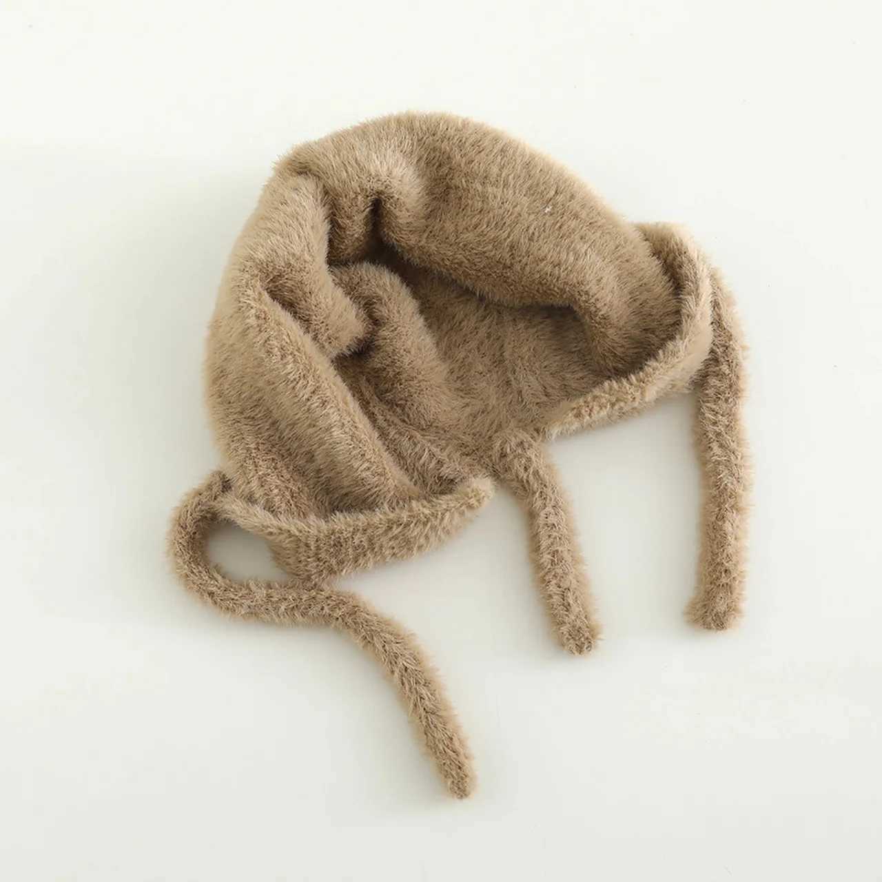 Kids Ear Protection Cap Children Warm Headgear Winter Cute Cartoon Toddler Tie Beanies Baby Plush Ear Protection Hat Z251029