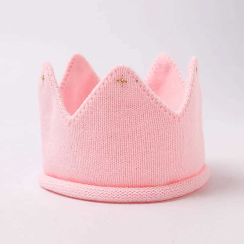 Knitted Crown Soft Cotton Baby Winter Hat Cap Newborn Photography Props For Birthday Party Decor Accesssories Z251029