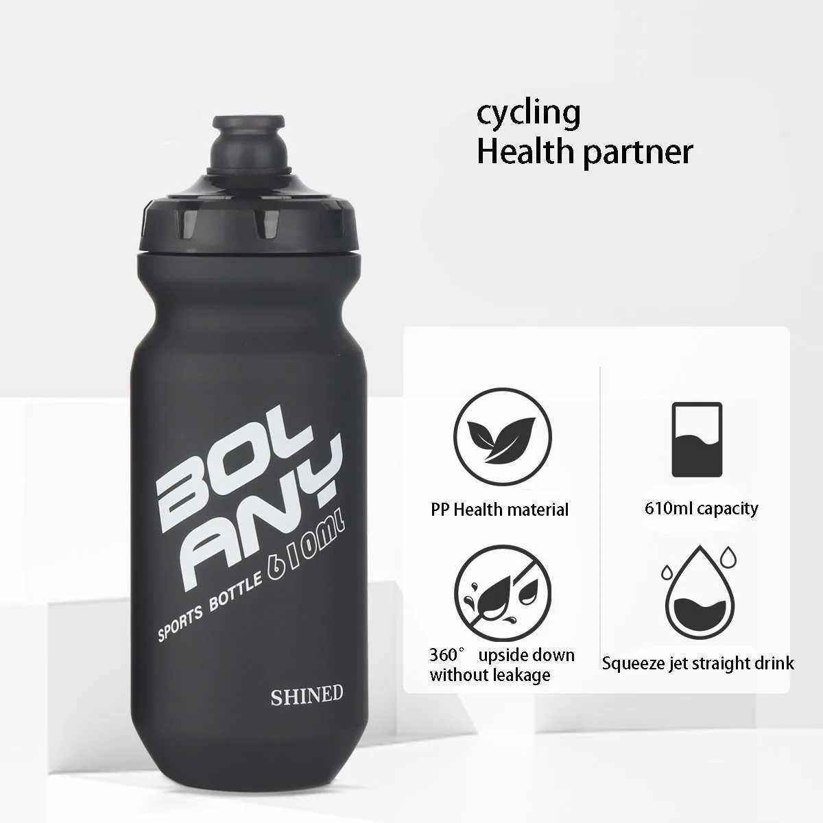 610ml Plastic Water Bottle for Bicycle Squeeze Out LeakProof Cycling Outdoor Sports Fitness Kettle J250923