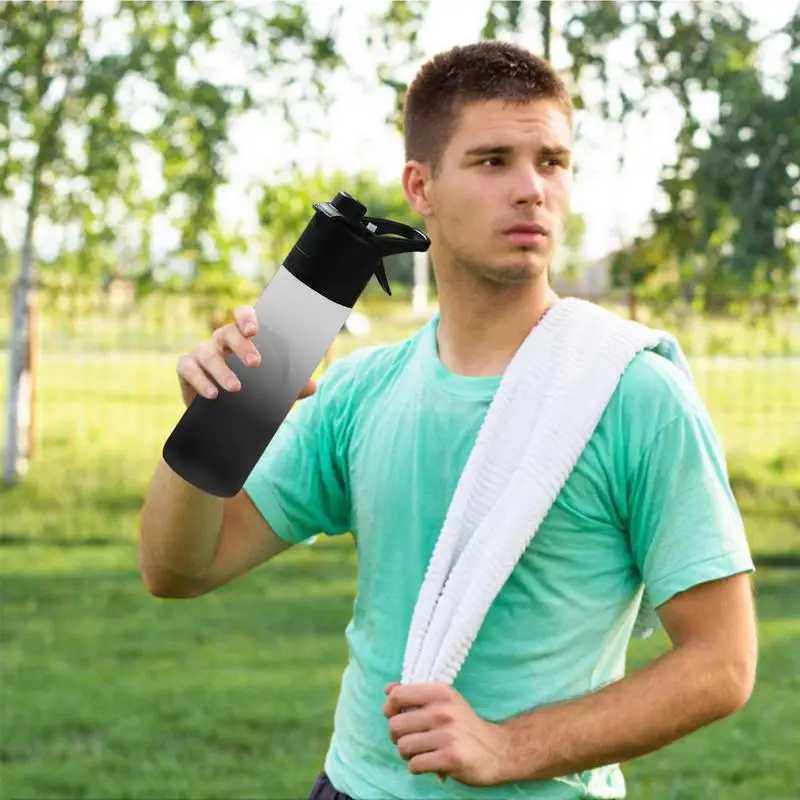 Spray Water Bottle 2 In 1 Water Bottle With Spray Refill Large Capacity Outdoor Drinking Sprayer Plastic Mugs Large Capacity J250923