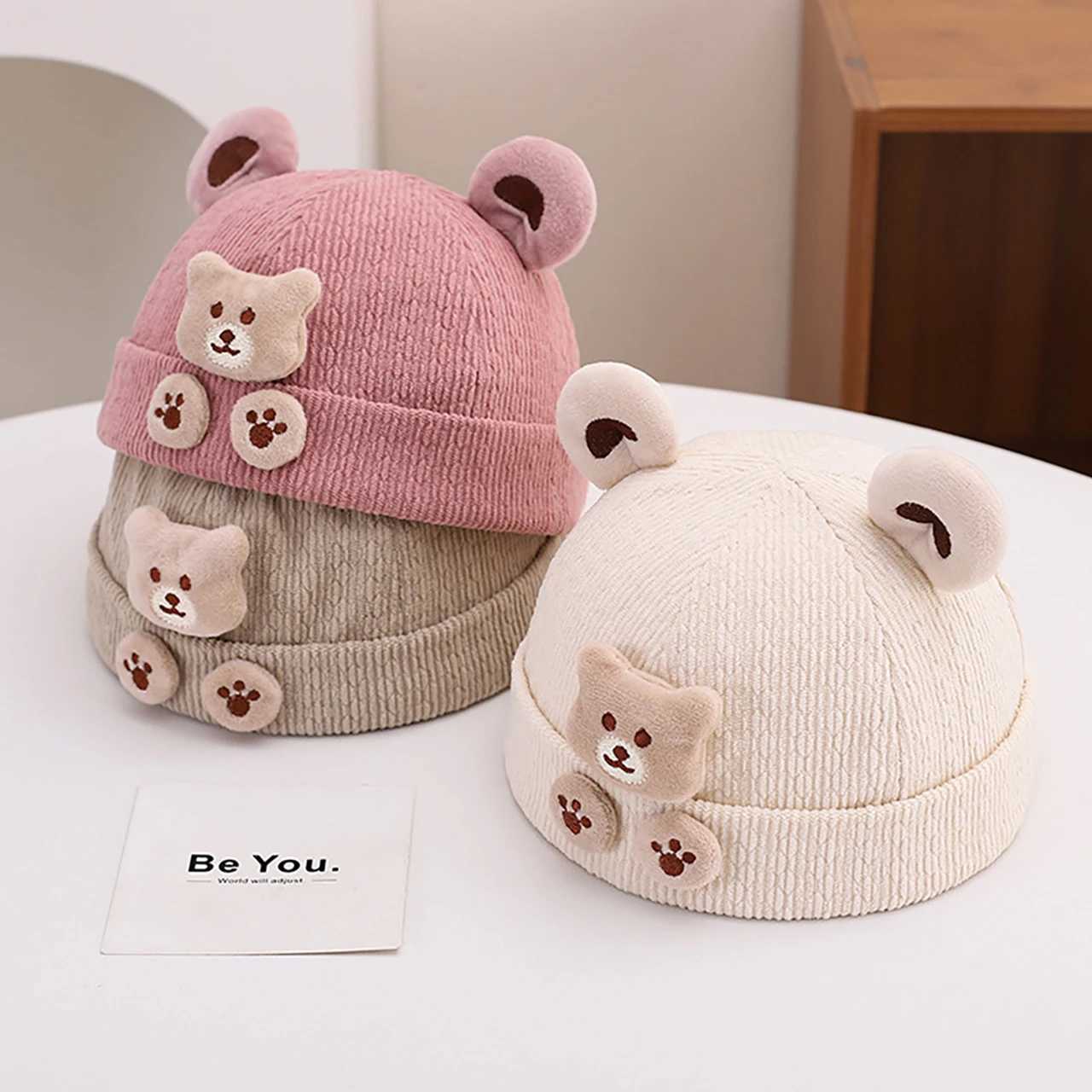 Baby Knitted Landlord Hat Cute Cartoon Children Beanies Winter Warm Dome Brimless Hats 1036Month Toddler Dome Melon Cap Bonnet Z251029