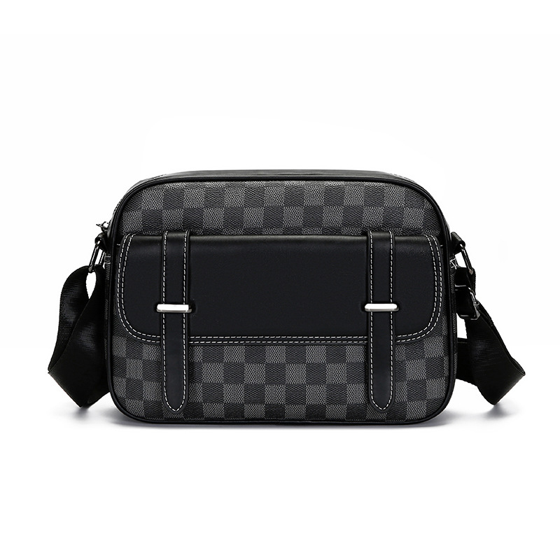 Designer crossbody bag man commuter shoulder bag casual check printed mailman bag outside small backpack