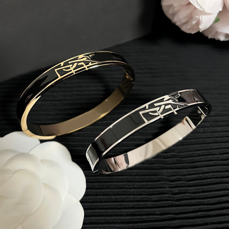 Men Womens Bangle High Quality Bracelet Chains Inlay Crystal Pearl Stainless Steel No Fading Designer Letter Women Love Wedding Saints Laurents ysl Party Love