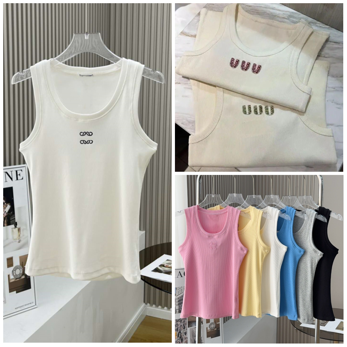 womens designer tank top designer t shirt embroidery vest sleeveless womens knitted vacation hot sexy suspender pure cotton knitted camisole tees