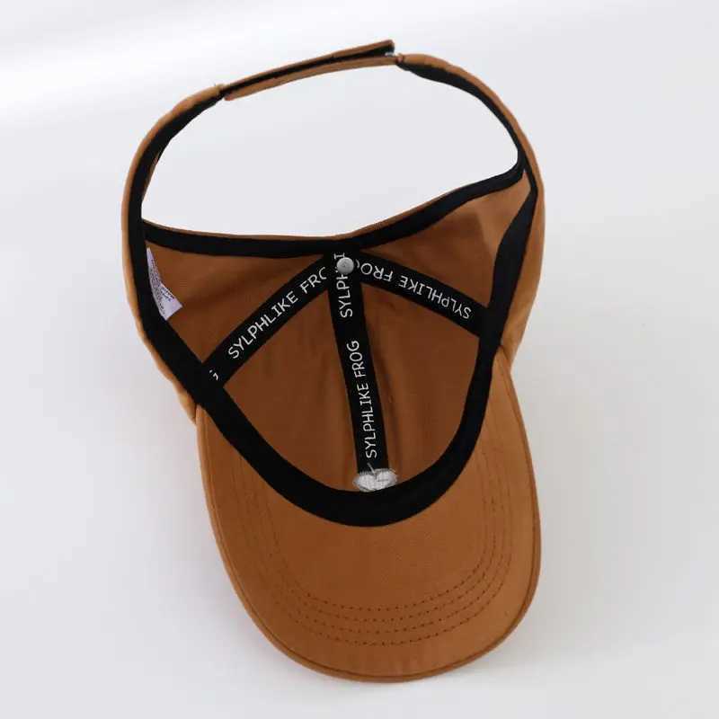 Embroidery Heart Kids Empty Top Hats Korean Girl Summer Sunshade Ponytail Baseball Caps Solid Color Outdoor Children Sun Hats Z251029