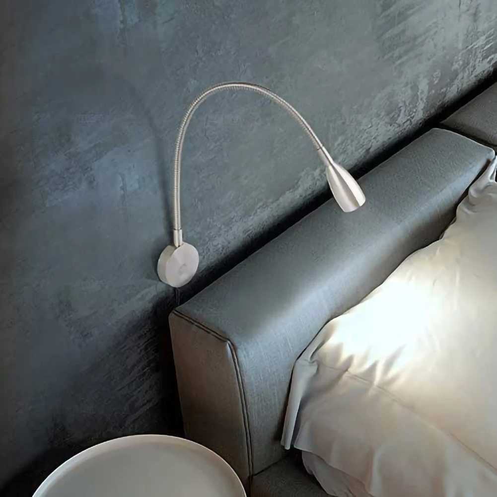 USB Flexible Wall Mount Night Lamp Hotel Bedside Wall Lamp LED Flexible Gooseneck Tube Switch Study Reading Sconces Light C251124