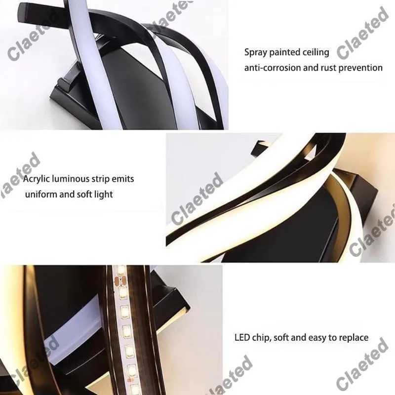 Curved Spiral Design LED Wall Lamp for Bedroom Bedside Corridor Living Room Staircase Corridor Lighting Fixtures C250923