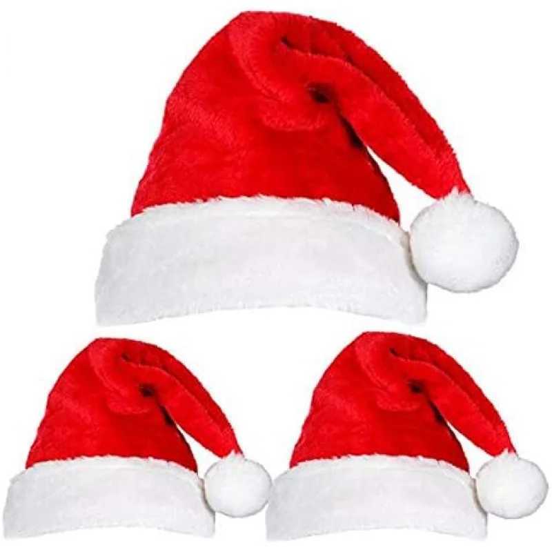 Adult Kids Plush Christmas Hat Classic Holiday Felt Cap for Adults and Children Festive Winter Accessory Z251029