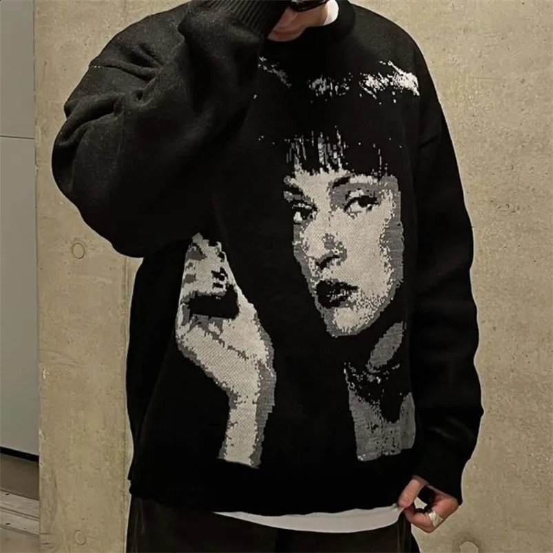 Oversized Sweater Loose Y2K Pullovers Aesthetic Streetwear Pullover Unisex pullover women ins warm Anime Winter Casual Top 240821