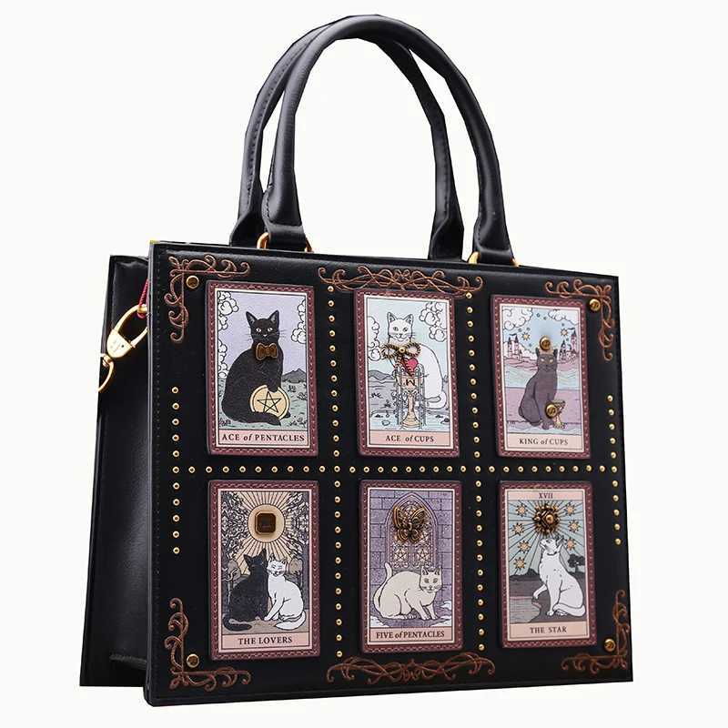 Vintage and Luxury Designer Bag with Delicate Embroidery Cat Printing Women Popular and Fashionable Tote Bag with Large Capacity J251025