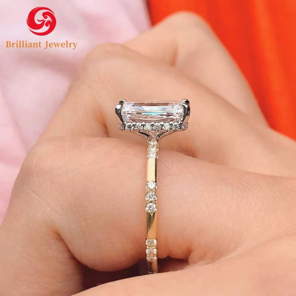 Custom 15CT Radiant Cut Lab Grown Diamond Ring IGI Certified HPHT CVD VVS VS 18K 14K Solid Gold Engagement Ring for Women Men