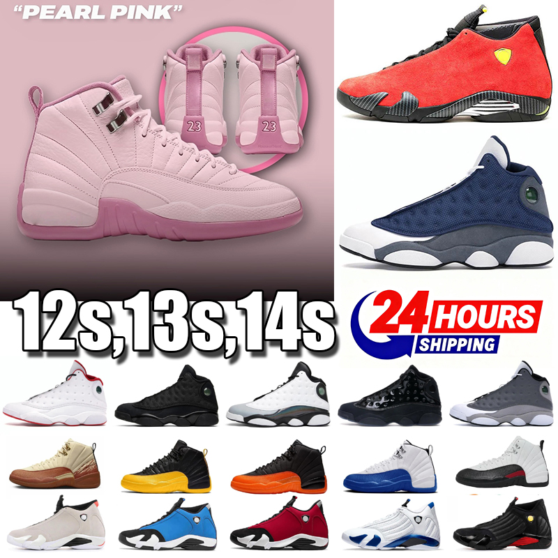 13s 12s 14s With Box Designer Shoes Men Women Basketball Shoes Black Cats Pizza Pearl Pink Flu Game Thunder Oreo Cool Grey Royal Cherry Outdoors Trainers Sneakers