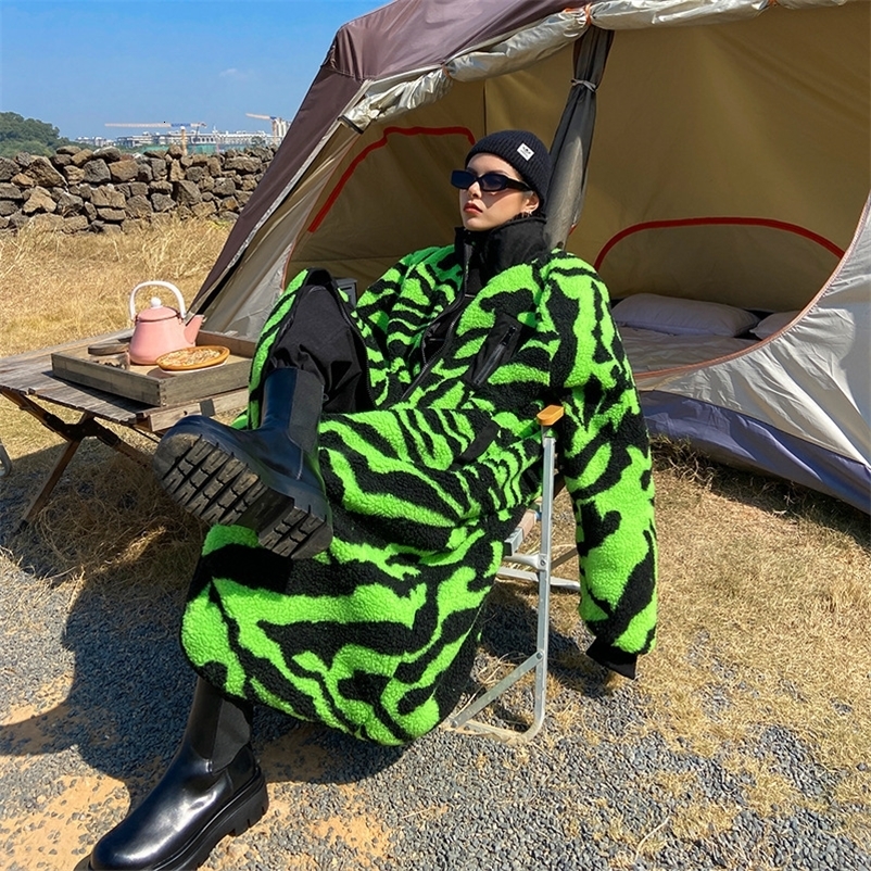 Women's Fur Faux Women Winter Teddy Bear Coat Thick Oversized Long Zebra Color Loose Women;s Jacket 221116