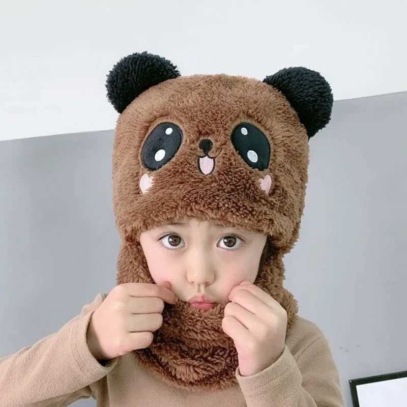 Winter Childrens Hat Warm Caps for Kids Girls Boys Winter Hatscarf One Piece Cute Warm Ear Protection Baby Bucket Hat Z251029
