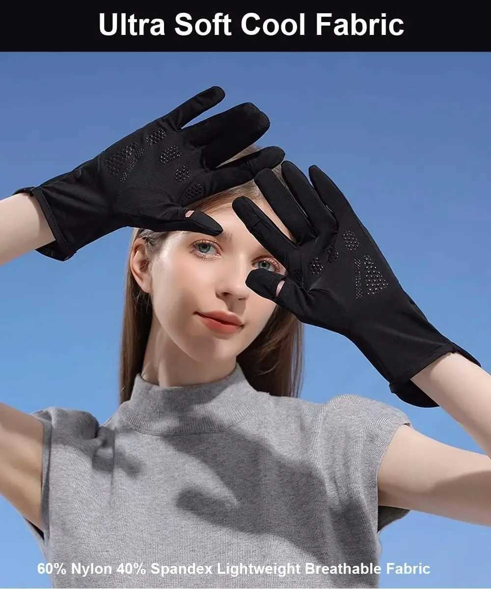 1 Pair Breathable Lightweight Sun Protection GlovesUltraThin NonSlip UV ShieldBreathable Stylish for OutdoorElastic Fit J250922