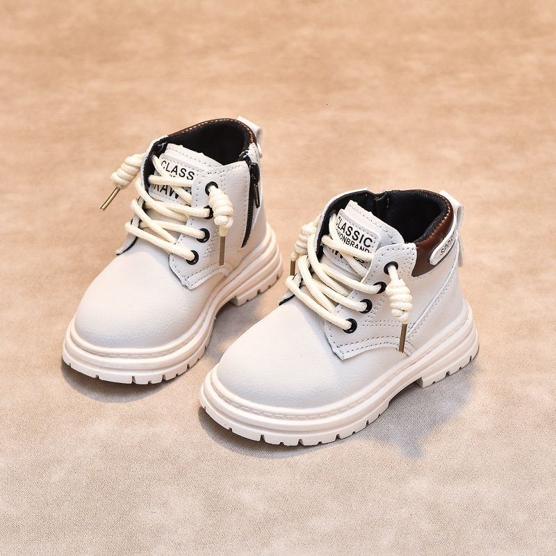 Childrens Fashion British Style Short Boots Boys Side Zipper Martin Boots Toddler Single Boots Little Yellow Boots Girls Shoes Trendy 250819