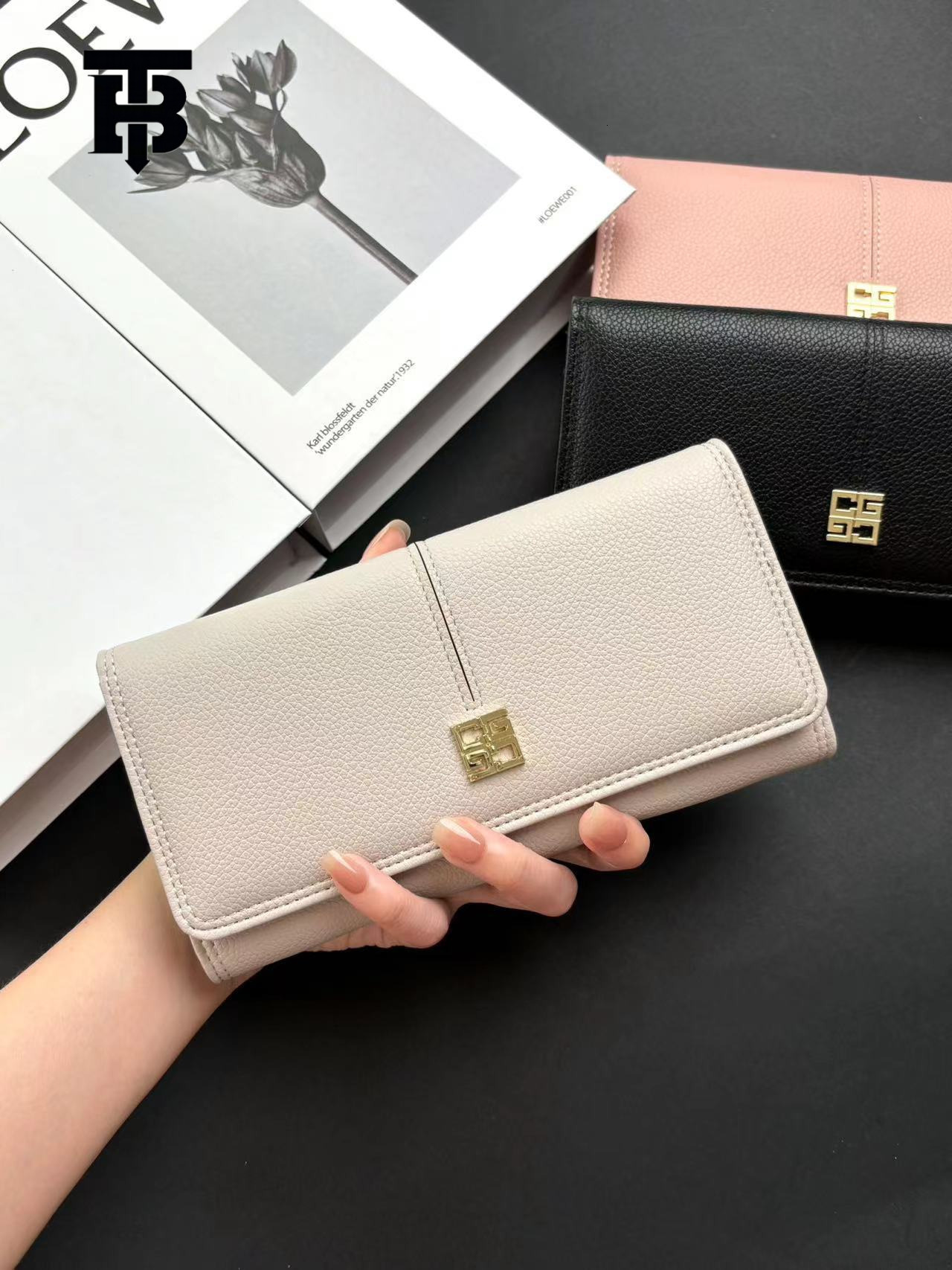 TB BHULAMTE Free Shipping New Designer Bag 2025 High-quality Trendy Casual Wallet Fashionable And Simple Style Four Grid Design Long Women's Wall