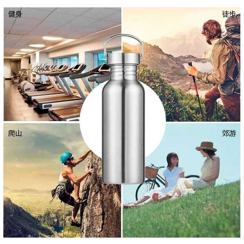 Stainless Steel Water Bottle 1 Liter Drink Bottle for Sport Outdoor Camping Hiking Gym Kettle 500 750 1000ml Water Bottles J250923