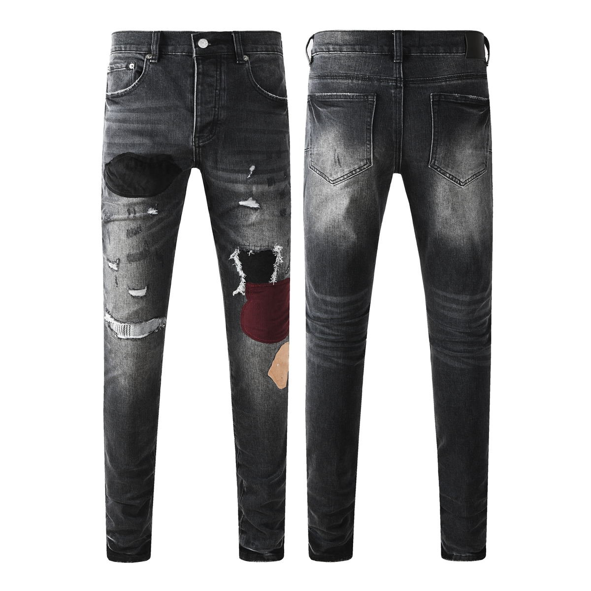 jeans designer men jeans womens pants summer High Street Retro Straight Regular Jeans Washed Old Jeans Long