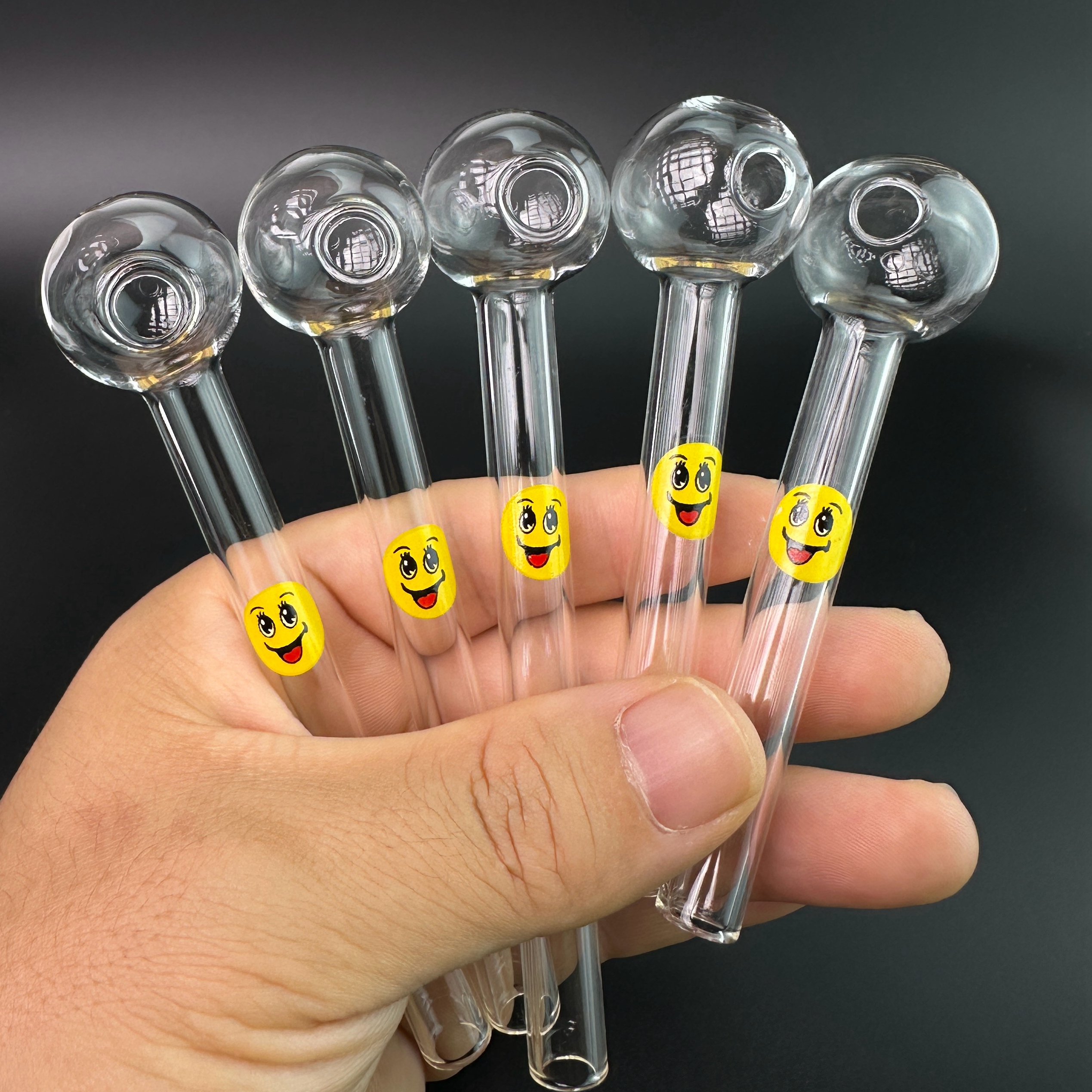 Glass Pipes Pyrex Oil Burner Hand Pipe Tobacco Pipes Spoon Pipe Smoking Accessories With 25mm Big Thick Head Bowl