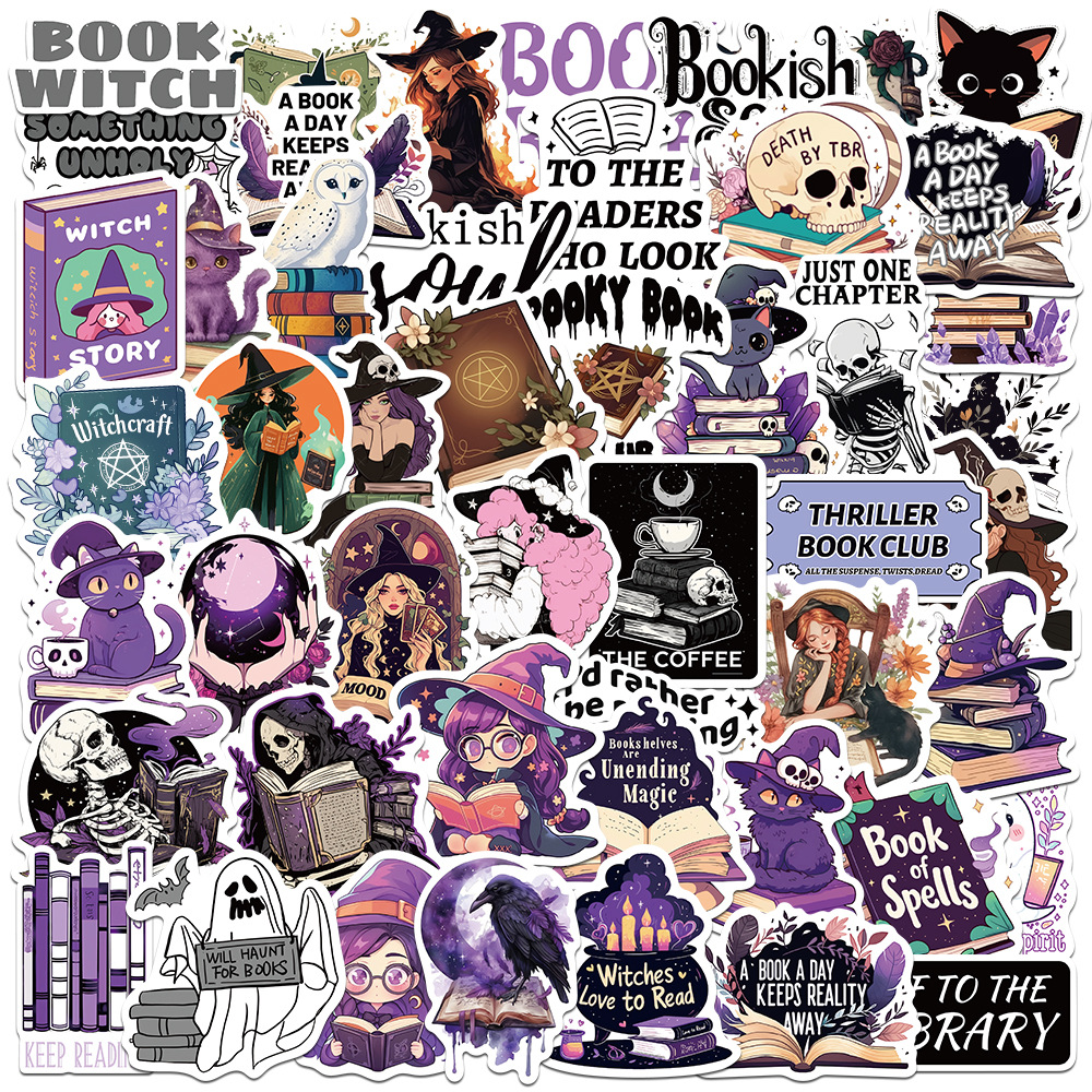 50/2 Gothic Magic Bookish Nerd Witch Series Graffiti Stickers Luggage Waterproof Stickers