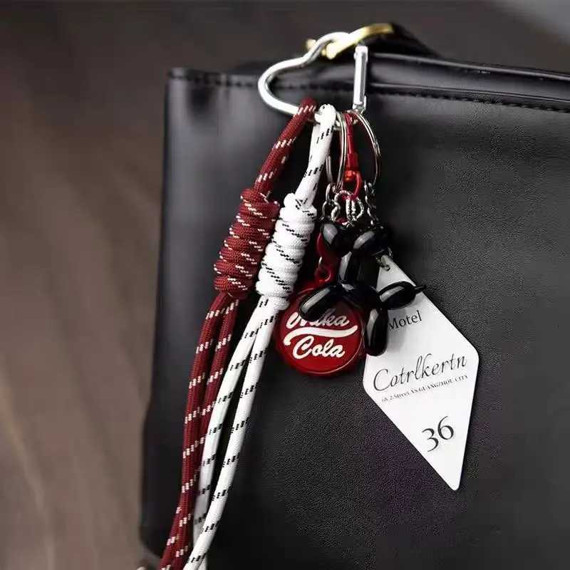 New Cool Wind Braided Rope Trendy Creative Bag Pendant Creative Bag Accessories Car Keychain Fashion Bag Parts Accessories D250923