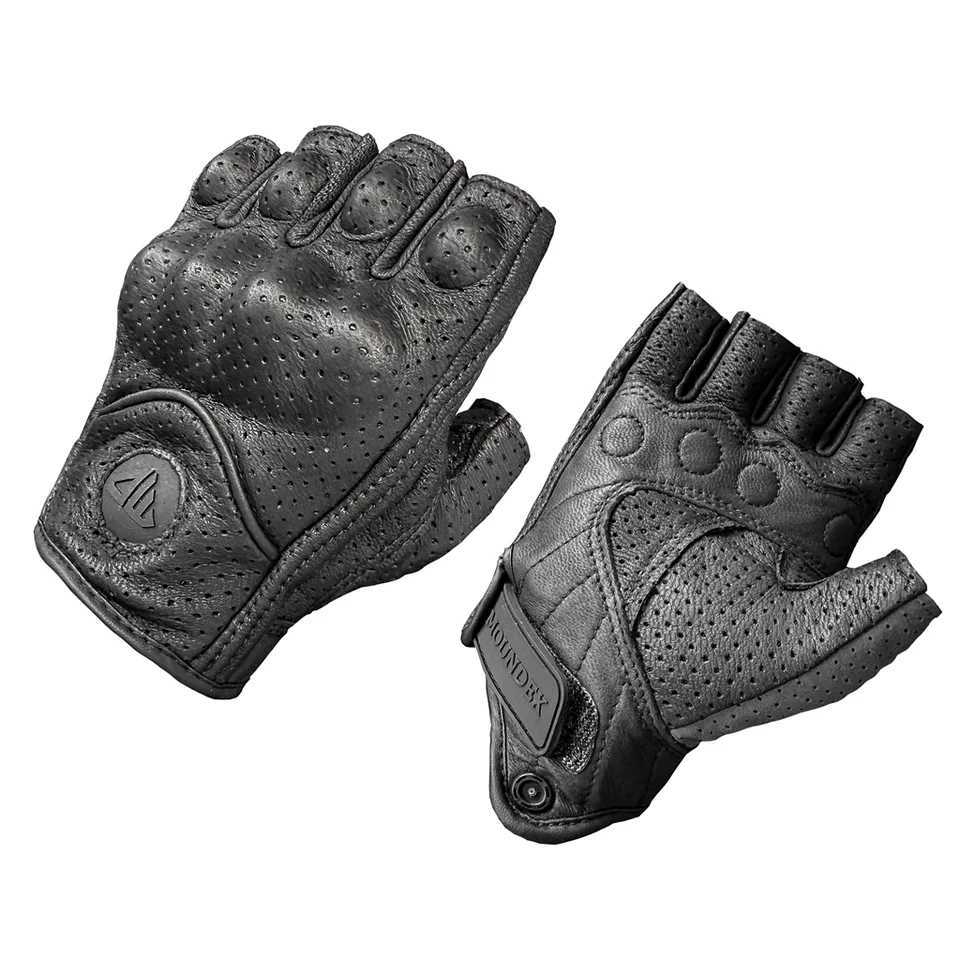 Leather Motorcycle Gloves Breathable Motocross Riding Gloves Moto Summer Racing All Season Guantes Red Half Finger Luva Motor J250922