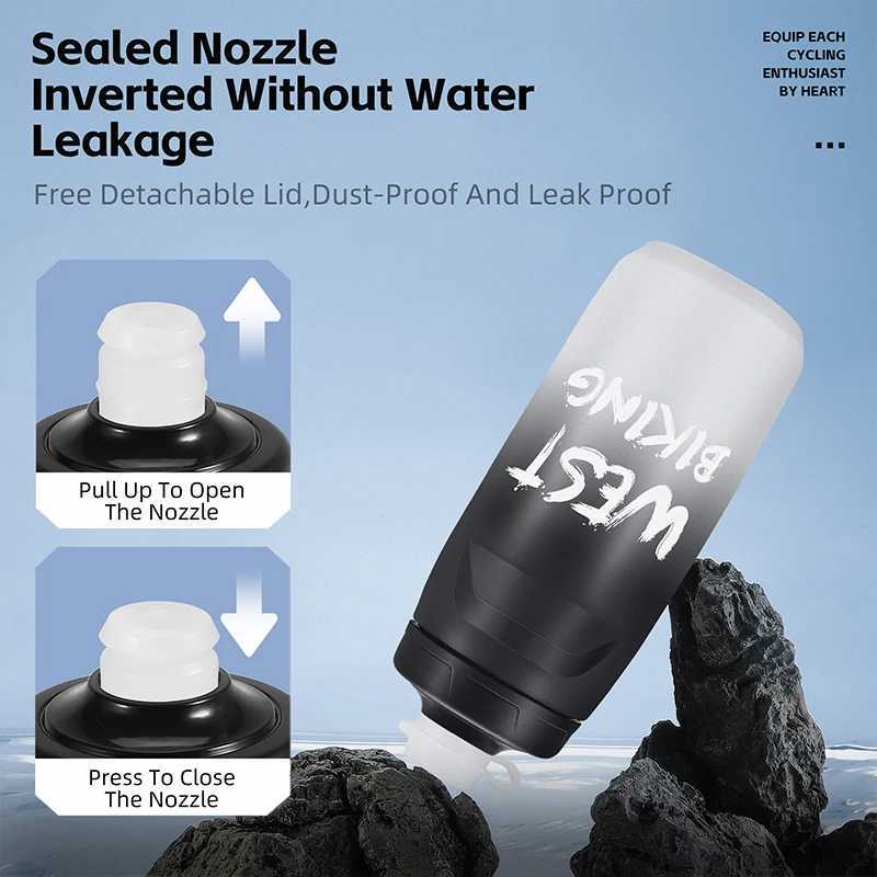 WEST BIKING Cycling Water Bottle 620ml Food Grade Leakproof Fitness Running Camping Hiking Sports Kettle Bike Bottle Cage J250923