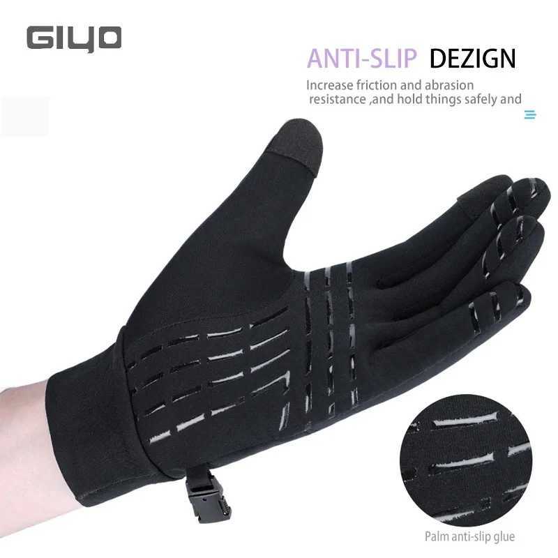 GIYO Winter Cycling Gloves Men Women Touch Screen Antislip Windproof Thermal Gloves Bicycle Outdoor Sports Full Finger Mittens J250922