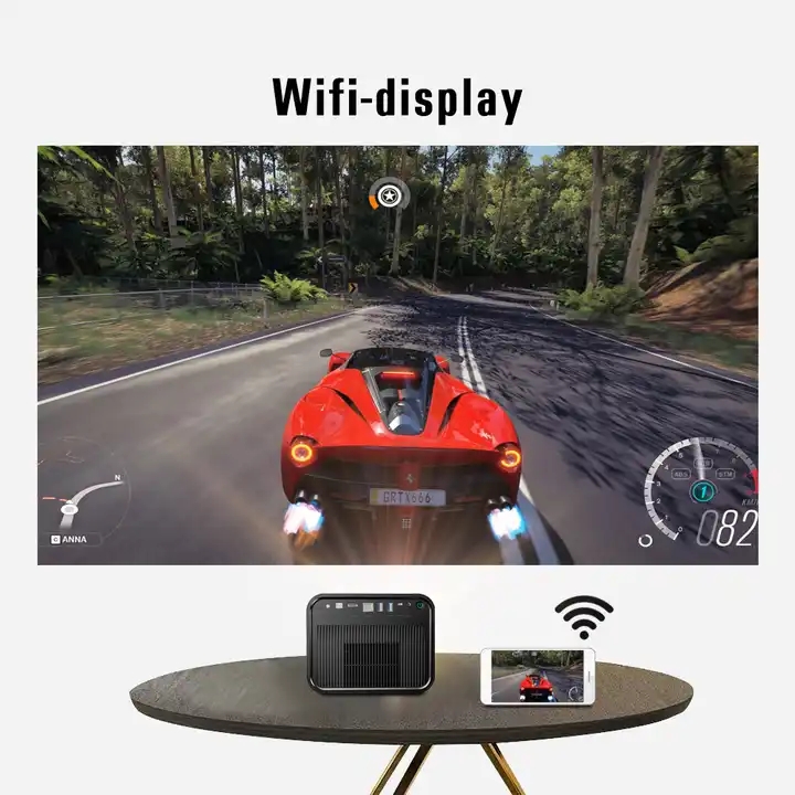 2025 Portable Projector 1600 ANSI 1920*1080P 2+32GB Android 11.0 BT 5.0 With 2.4/5G WiFi6 Round Design Movie Projector 60"- 300" Screen, PK 