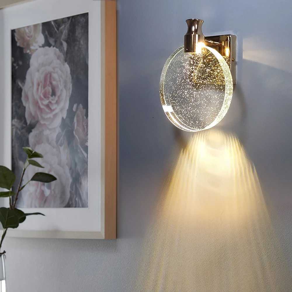 Modern Crystal Wall Lamp Bedroom Bedside Living Room Restaurant Background Wall Aisle Staircase Lamp Wall Led Light Sconce C251124