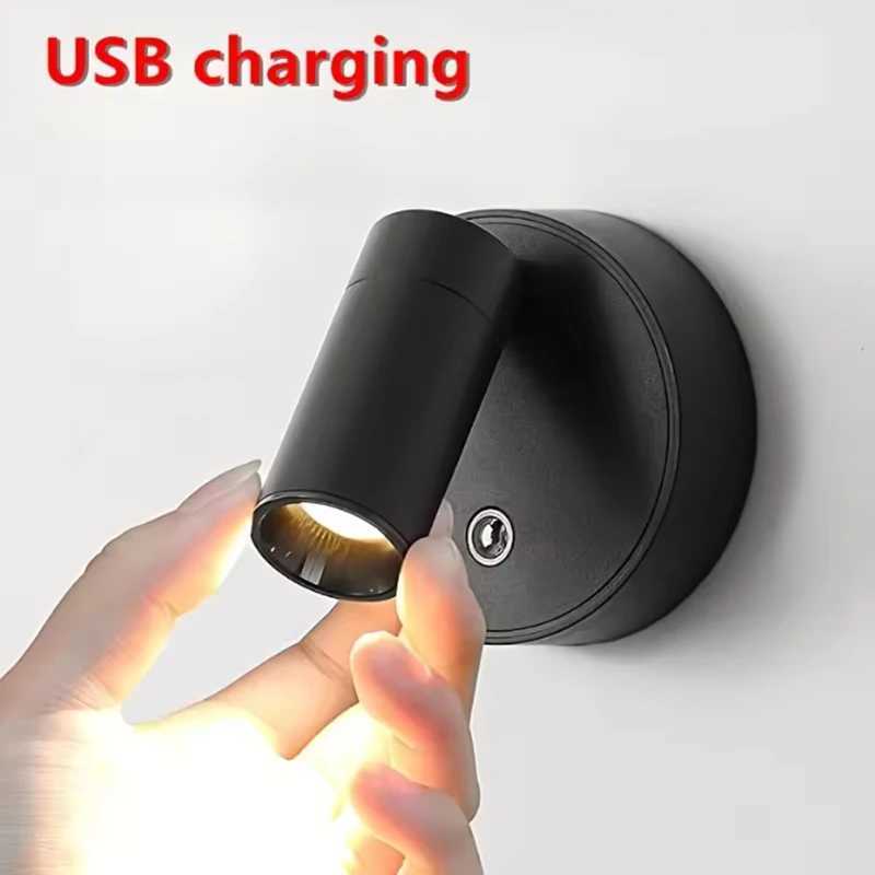 Magnetic Wall Sconce LED Desk Lamp Remote Control 3Color Dimmable 360 Rotatable USB Rechargeable Bedroom Bedside Night Light C251124