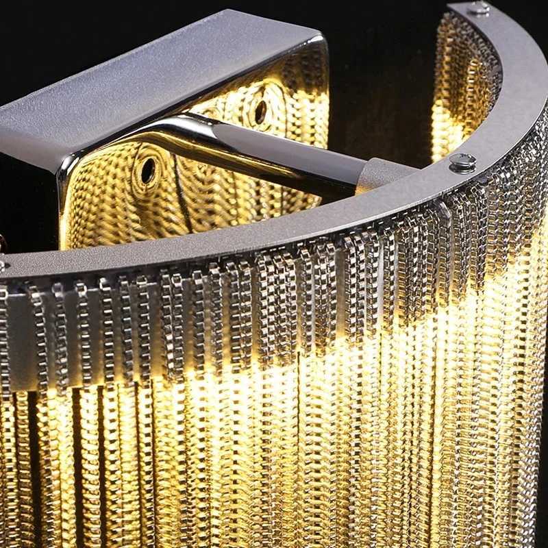 Modern Led Chain Wall Sconce Bedroom Luxury Living Room Indoor Lighting GoldSilver Creative Design Wall Lamp Home Decor Lustre C251124