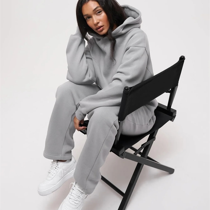 Casual Long Sleeve Hoodie Set T088 with Pockets Elastic Waist Autumn Winter Fashion Womens Sweatshirt Outfit from Mainland Chin 250923