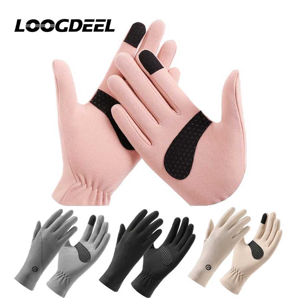 LOOGDEEL Women Winter Touch Screen Warm Windproof Cycling Driving Running Full Finger Glove Mittens New Fashion Lady Gloves J250922