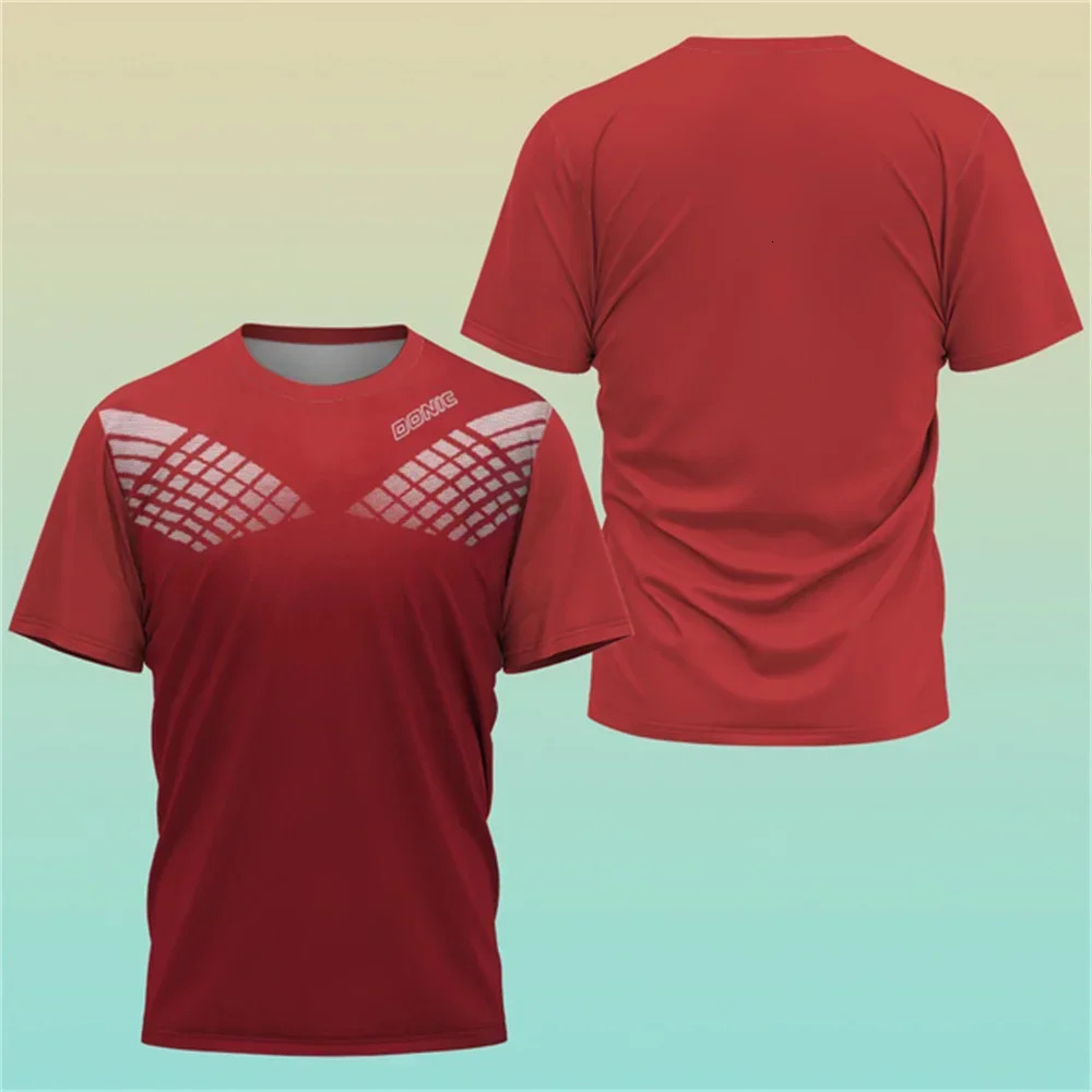 3D Printing Boutique Table Tennis Shirt Training Tshirt Sweat Absorption Comfortable Top Badminton Sport Round Neck O N 250922